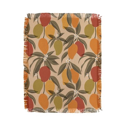 Cuss Yeah Designs Abstract Mangoes Woven Throw Blanket - Deny Designs