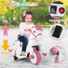 Infans 12V Kids Ride on Unicorn Toy w/ Training Wheels Music One-button Start Horse Toy - 4 of 4