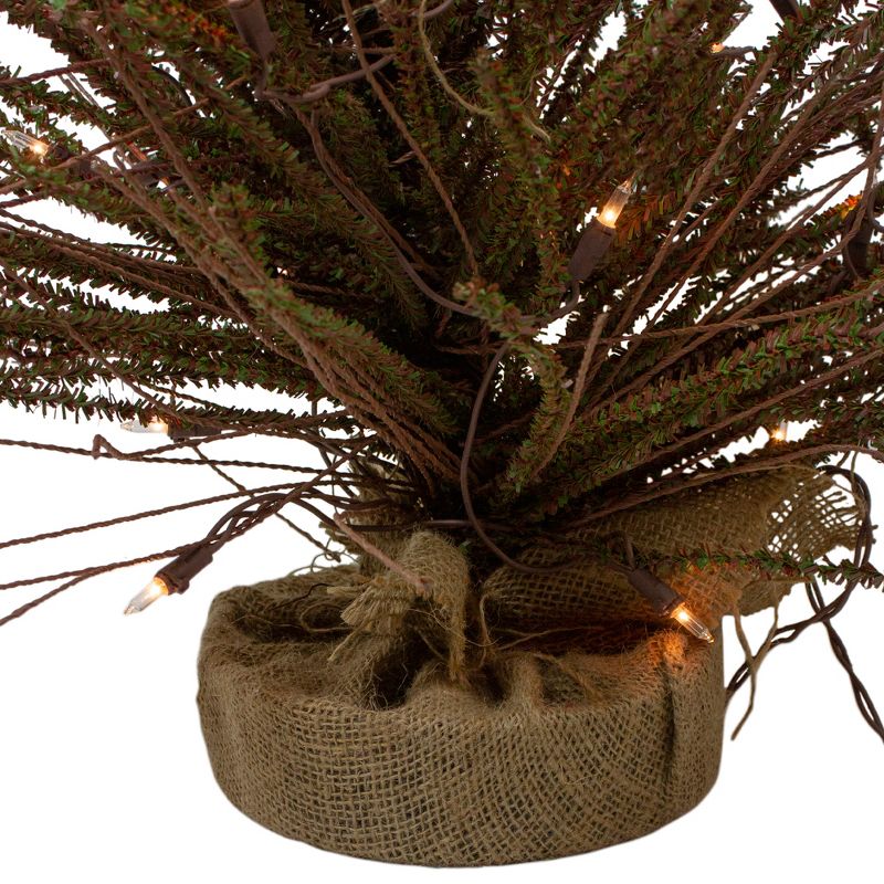 Northlight 3' Prelit Artificial Christmas Tree Warsaw Twig in Burlap Base - Clear Lights, 5 of 6