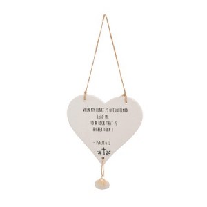Beachcombers Ceramic Heart Shaped Mini Sign 5 x 4.5 x 0.75 Inches. - 1 of 1