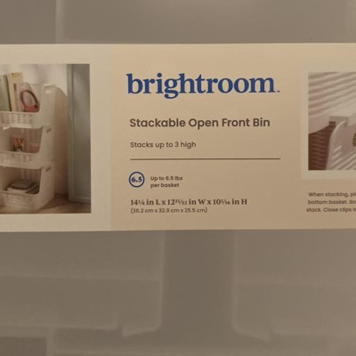 Small 3pk Open Front Flexible Storage Bins Gray - Brightroom 3 ct