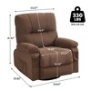 GDFStudio Gresham Modern Metal and Linen Tufted Upholstered Rotating Recliner Chair - 3 of 4