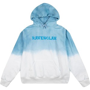 Harry Potter Men's Ravenclaw House Embroidered Blue Ombre Hoodie - 1 of 4