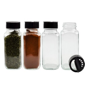 Cornucopia Brands French Square Spice Jars, Spice Shaker/Pourer w/ Lid 4pk; 1-Cup / 8 Fluid Oz Capacity - 1 of 4