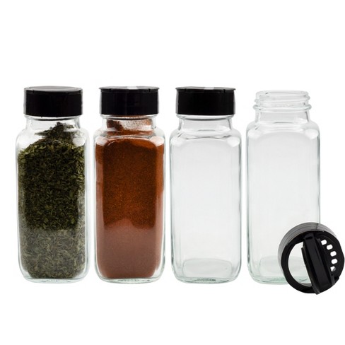 Cornucopia Brands French Square Spice Jars, Spice Shaker/Pourer w/ Lid 4pk; 1-Cup / 8 Fluid Oz Capacity - image 1 of 4