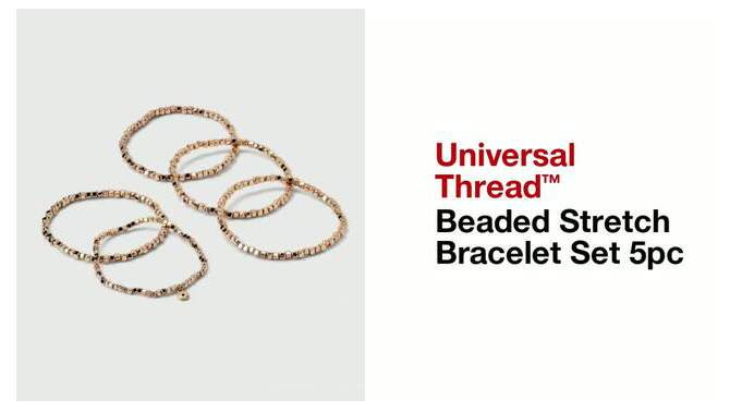Beaded Stretch Bracelet Set 5pc - Universal Thread™, 2 of 9, play video