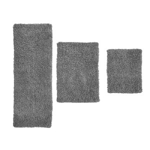 Fantasia Bath Rug Collection Cotton Shaggy Pattern Tufted Set of 3 Bath Rug Set - Home Weavers - 1 of 3