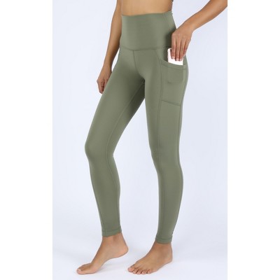 Yogalicious Womens Lux Ultra Soft High Waist Squat Proof Ankle Legging -  Deep Lichen Green - X Large