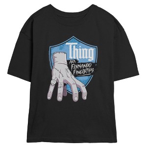 Juniors Wednesday Thing Fingertips T Shirt - 1 of 2