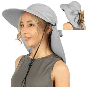 SUN CUBE Wide Brim Sun Hat with Neck Flap, UPF50+ Hiking Safari Fishing Hat for Womens, Sun Protection Beach Hat - 1 of 4