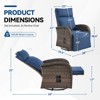 Buenhomino Set of 2 Patio Rattan 360° Swivel Recliner Lounge Chair w/Adjustable Backrest & Footrest Cushioned Push Back Reclining Seat - 3 of 4