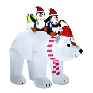 Aghana Digitals 7ft LED Lighted Polar Bear & Penguins Christmas Inflatable - Waterproof Outdoor - 1 of 4