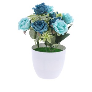 Unique Bargains Artificial Plants Rose Plastic 2.95"x2.95"x7.48" 1 Pc - 1 of 4