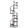 Alilang 20.00 Inch Spiral Metal Staircase Shelf with Wooden Steps and Industrial Design - Brown - 3 of 4