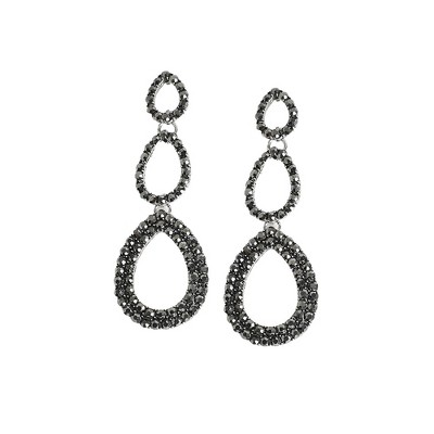 SOHI Women's Chrome Silver Hollow Teardrop Earrings