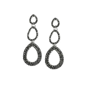 SOHI Women's Chrome Silver Hollow Teardrop Earrings - 1 of 4