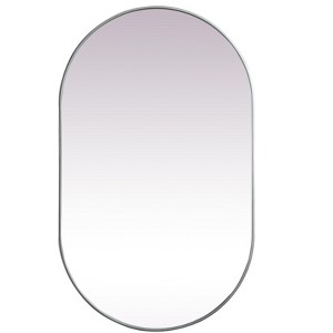 Elegant Lighting Metal Frame Oval Mirror 36x60 Inch in Silver - 1 of 4