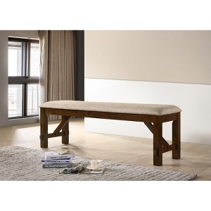 Roundhill Furniture Karven Solid Wood Dining Bench - 1 of 4