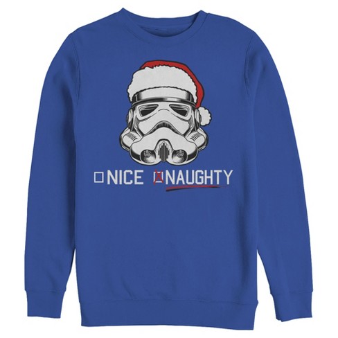 Men's Star Wars Christmas Stormtrooper Naughty List Sweatshirt - Royal Blue  - Large