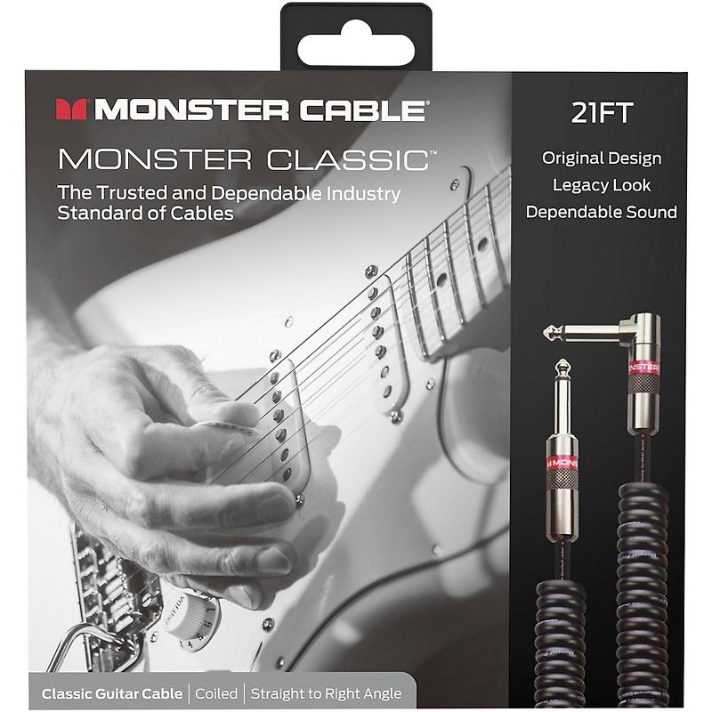 Monster Cable Prolink Monster Classic Pro Audio Instrument Cable, Coiled 21 ft. Black, 1 of 4