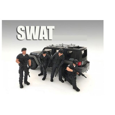 SWAT Team 4 Piece Figure Set For 1:24 Scale Models by American Diorama