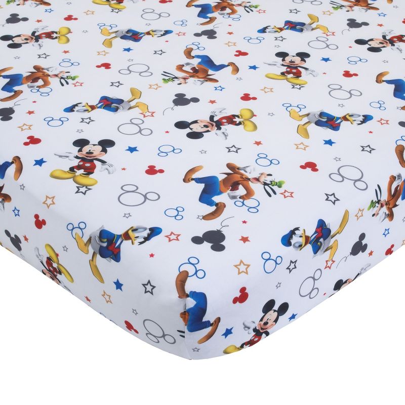 Disney Mickey Mouse Blue, Gray, Red, and White, Donald Duck, and Goofy Having Fun 4 Piece Toddler Bed Set, 3 of 7