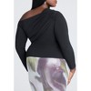 ELOQUII Women's Plus Size Shoulder-Twist Drape Top - 3 of 4