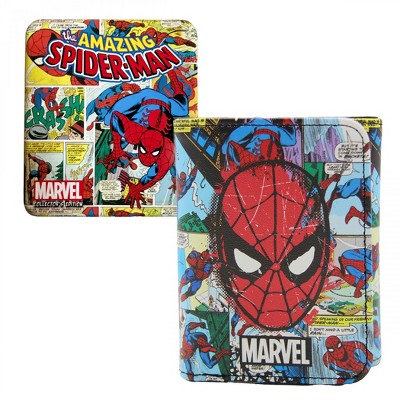 Adult Spider-Man Blue Sky Action Trifold Wallet in Collectors Tin