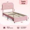 Twin Velvet Upholstered Platform Bed Frame with Storage Headboard and Drawer, No Box Spring Needed, Easy Assembly, Noise-Free - 2 of 4