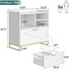 White Lateral File Cabinet with A Large Drawer, Open Adjustable Shelves & Charging Station - 2 of 4