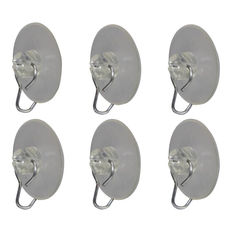 Northlight Pack of 6 Clear Suction Cups with Hook 1.25", 2 of 5