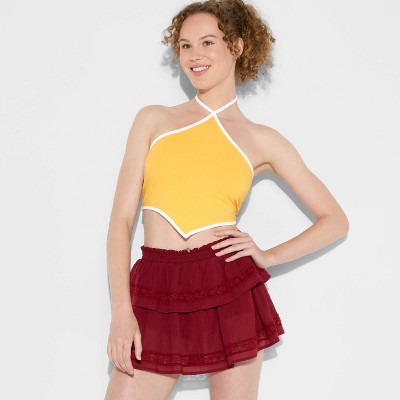 Women's Game Day Football Charm Halter Top - Wild Fable™