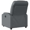 vidaXL Massage Recliner Chair - Gray Faux Leather, Manual Reclining, 6-Point Vibration, Cup Holders, Living Room Seating - 4 of 4