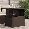 vidaXL Garden Table Black Poly Rattan, Tempered Glass, Powder-Coated Steel - 2 of 4
