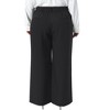 Women's Plus Size Button High Elastic Waisted Long Straight Business Casual Suit Pants with Pockets - Agnes Orinda - 4 of 4