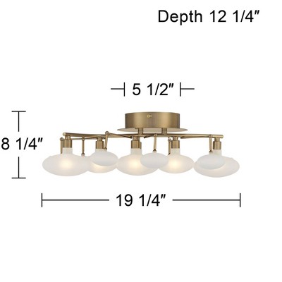 Soft Gold 6-Light Opal Glass Modern Ceiling Light