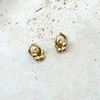Adornia Tarnish Resistant 18k Gold Plated Flower Huggie Hoop Earrings - 3 of 4