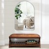 MAYEERTY Hanging Mirror Aluminum Alloy Thin Edge Right Angle Rectangle Gold 38x26x1in Double Sided - 4 of 4