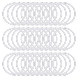 Unique Bargains Iron Round Snap Durable Smooth Glide Shower Curtain Rings 36 Pcs - 1 of 4