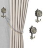 Unique Bargains Curtain Holdbacks Windmill Design Hooks Zinc Alloy 5.51"x2.56" 1Pair - 2 of 4