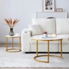 ALEXOUN Nesting Coffee Table Set of 2 - Easy to Use Round End Tables with Sturdy Metal Frame for Living Room, Bedroom & Apartment - 2 of 4