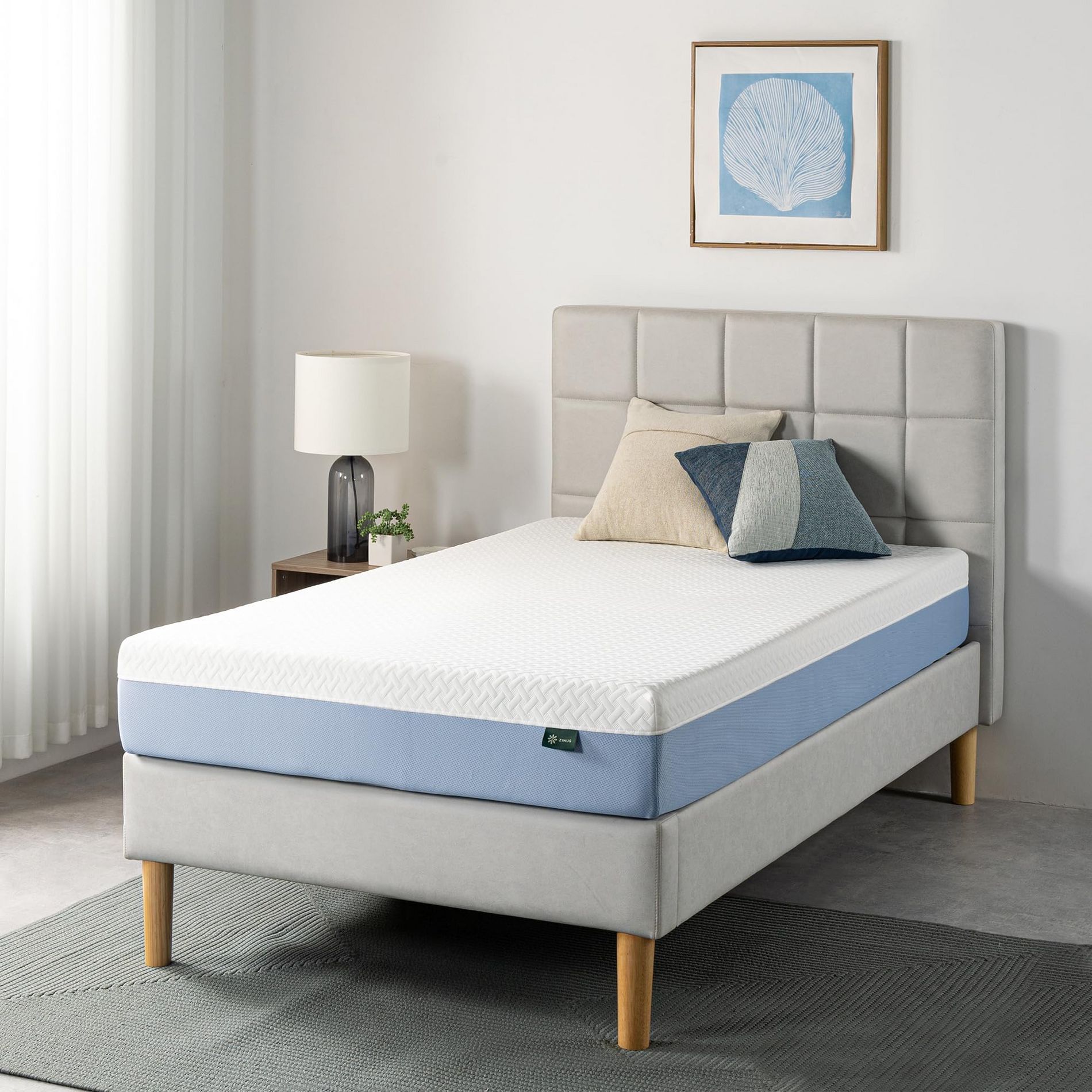 Zinus 8" Twin Cooling Essential Memory Foam Mattress, Fiberglass-Free, Medium Feel, Breathable Cooling Layers, Certified Safe Materials