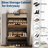 Coolmee Shoe Cabinet with 2 Flip Drawers, Entryway Shoe Organizer with Drawer, Freestanding Hidden Narrow Shoe Rack Cabinet for Foyer, Hallway - 4 of 4