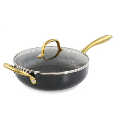 Black and Gold 12-Piece Nonstick Aluminum Cookware Set