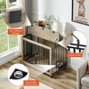 DOMETOUR Dog Crate for Small Medium Large Dogs, Flip-Up Top Opening Dog Crate Side Table With Rotatable Feeding Bowl, Wheels, Three Doors - 4 of 4