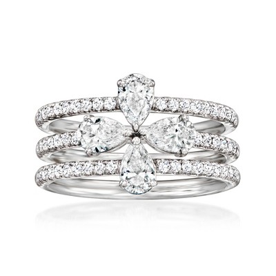 Ross-Simons 1.50 ct. t.w. Lab-Grown Diamond Jewelry Set: 3 Rings in 14kt White Gold Size 7