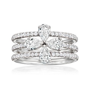 Ross-Simons 1.50 ct. t.w. Lab-Grown Diamond Jewelry Set: 3 Rings in 14kt White Gold Size 7 - 1 of 4