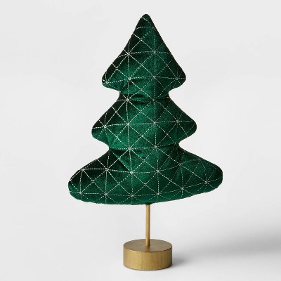 13" Decorative Fabric Christmas Tree Dark Green - Wondershop™
