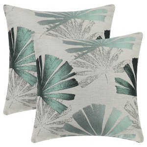Unique Bargains Home Decor Bedroom Couch Stylish Tropic Leaf Pattern Throw Pillow Covers 2 Pcs - 1 of 4