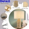 ALOADECOR 1-Light 22'' Modern Coastal Natural Rectangular Travetine Table Lamp With Beige Linen Shade For Bedroom and Living Room(2 Pack) - 4 of 4